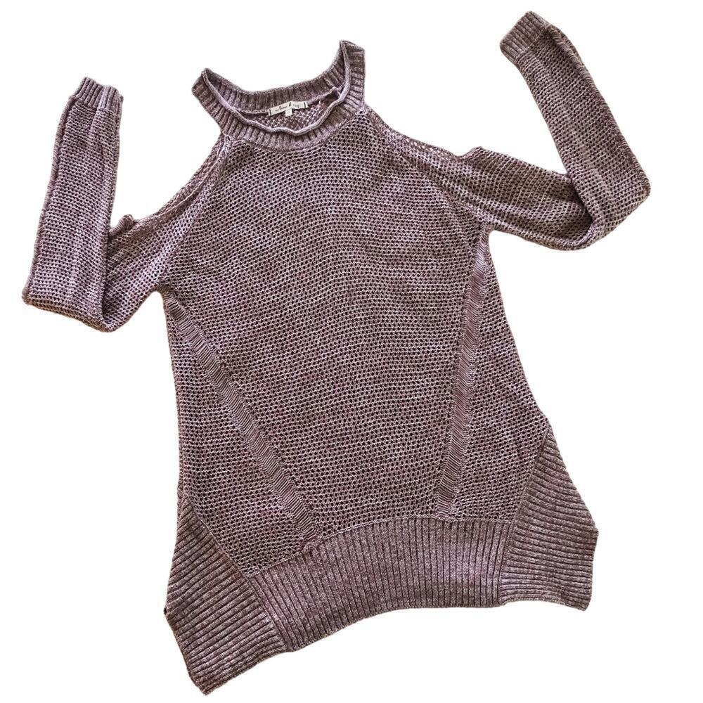 Willow & Clay Cold-Shoulder Mesh Knit Pullover Size S